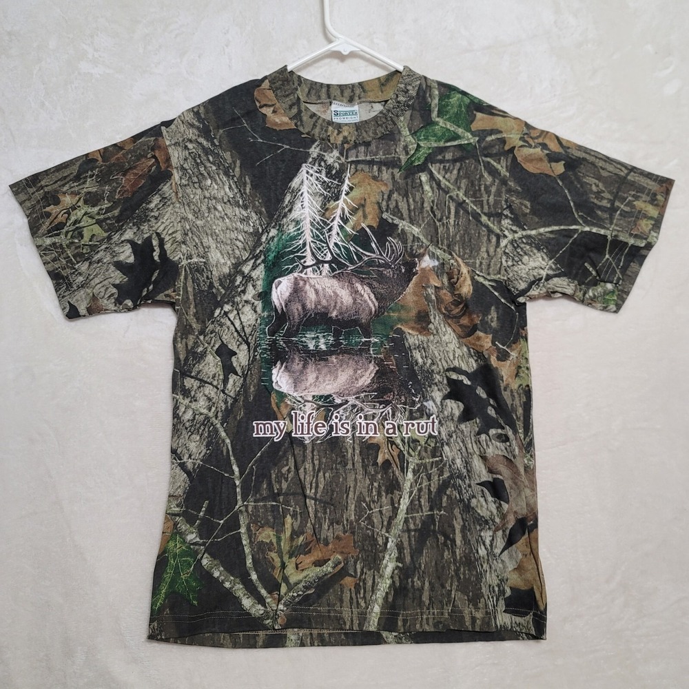 Mossy Oak Mens Camo T Shirt L Large Short Sleeve Casual Camouflage Sportex